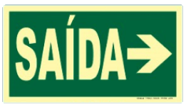 PLACA FOTOLUMINESCENTE FACE SIMPLES 32X50CM SETA DIREITA 